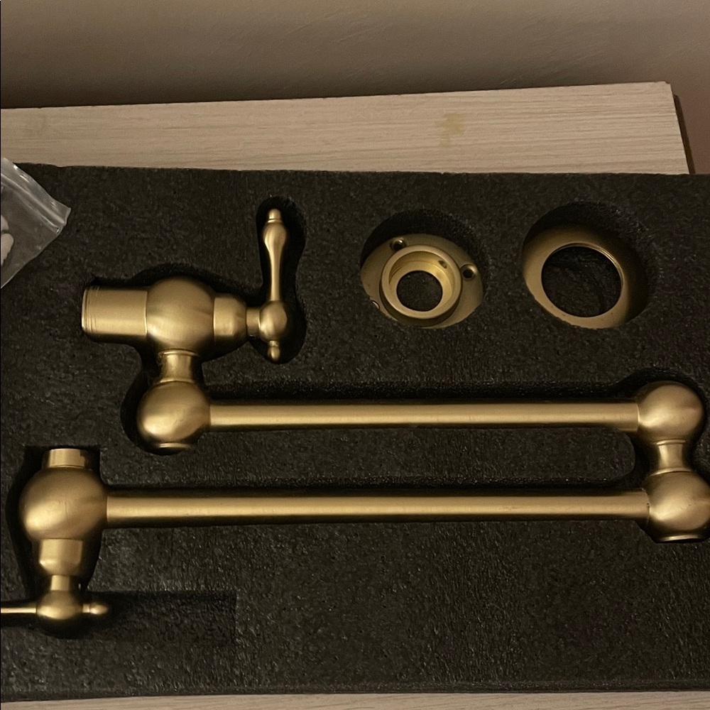 Matte Gold Pot Filler Faucet Arms and Handle Set